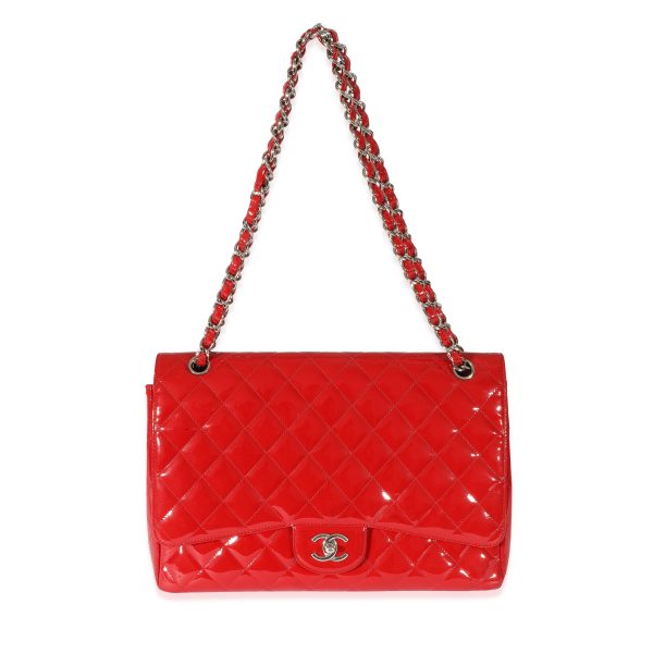 129951 ad1 5a615cc3 09b3 4dd7 aa6c 29f4c6450fdc Chanel Red Patent Maxi Single Flap Bag