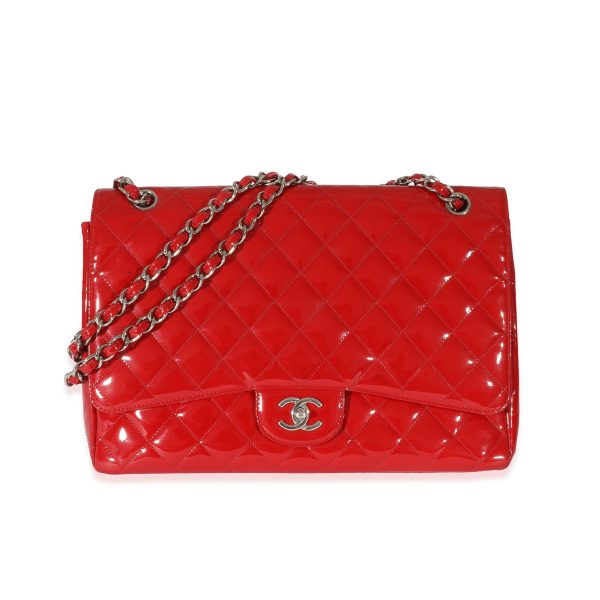 129951 fv 1ccf5ba2 8322 44ab a587 77d61c9b5d79 Chanel Red Patent Maxi Single Flap Bag