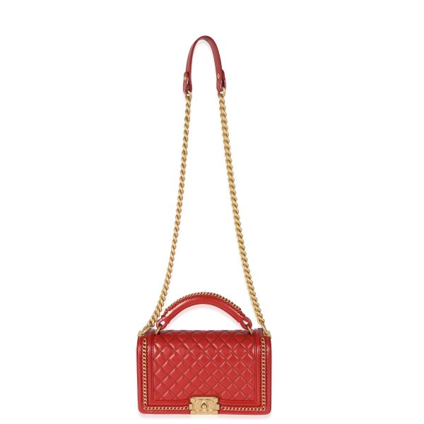 129952 bv e6d78f7e 6cf0 4f2d 9351 9c09a3f49292 Chanel Red Lambskin Chain Around Medium Boy Bag