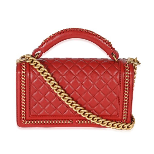 129952 pv 7b5a9f5b 025f 497c 9ccf 3918e0beb243 Chanel Red Lambskin Chain Around Medium Boy Bag