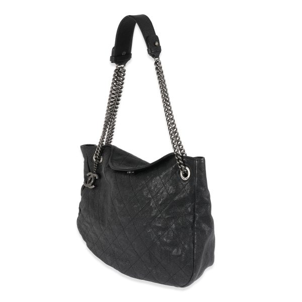 129995 sv Chanel Black Caviar Coco Daily Hobo