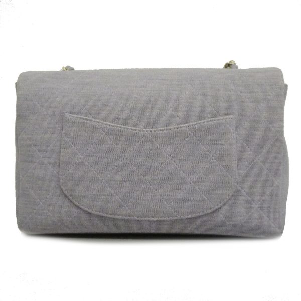 13 Chanel Shoulder Bag Matelasse Chain Cotton Purple Silver