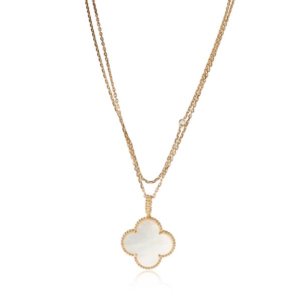 130021 fv Van Cleef Arpels Magic Alhambra Mother Of Pearl Necklace in 18k Yellow Gold