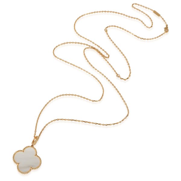 130021 pv Van Cleef Arpels Magic Alhambra Mother Of Pearl Necklace in 18k Yellow Gold