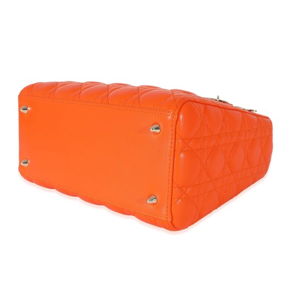 130028 box Christian Dior Orange Cannage Lambskin Medium Lady Dior