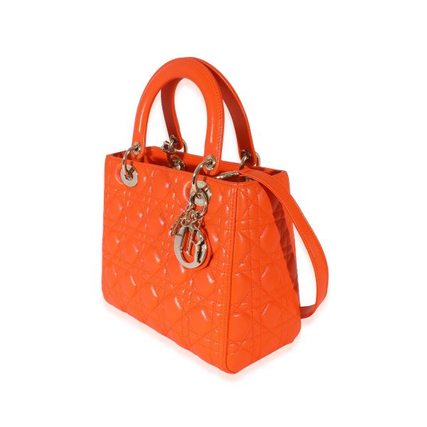 130028 sv Christian Dior Orange Cannage Lambskin Medium Lady Dior