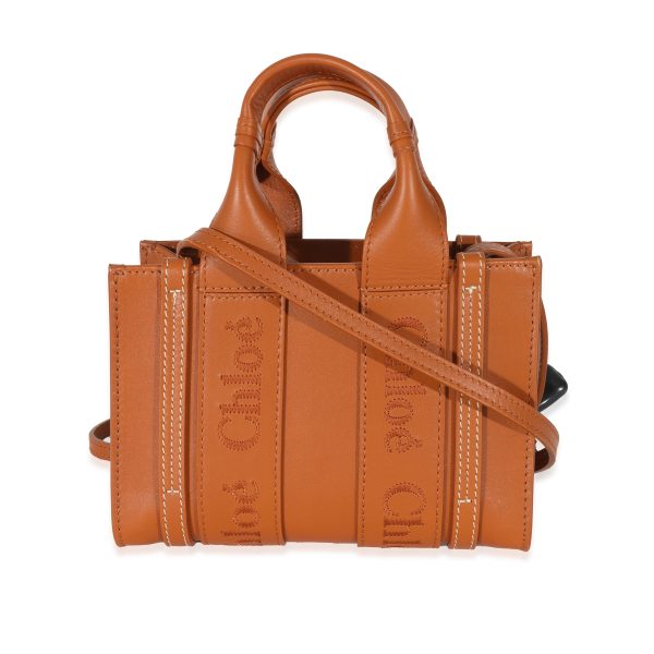 130083 fv f9a712ec d09f 442b 9000 ca54e0eee935 Chloe Brown Leather Mini Woody Tote