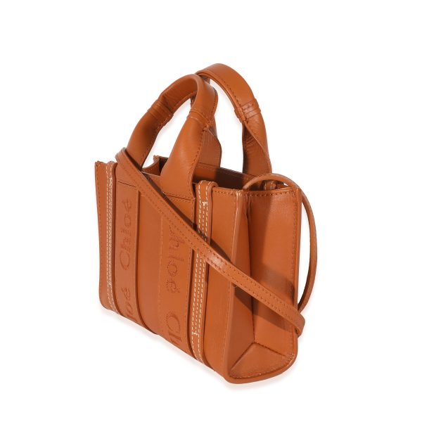 130083 sv 943a4e2e 105c 4aa0 9280 fa9673aa3a54 Chloe Brown Leather Mini Woody Tote