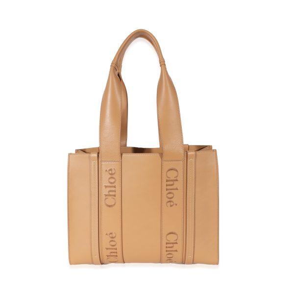 130084 fv Chloe Tan Calfskin Medium Woody Tote