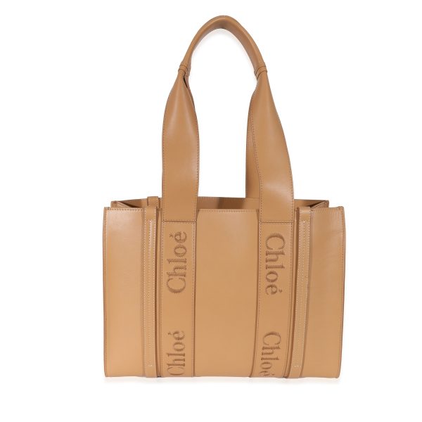 130084 pv Chloe Tan Calfskin Medium Woody Tote