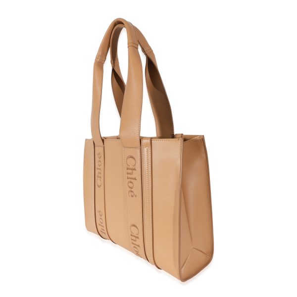 130084 sv Chloe Tan Calfskin Medium Woody Tote