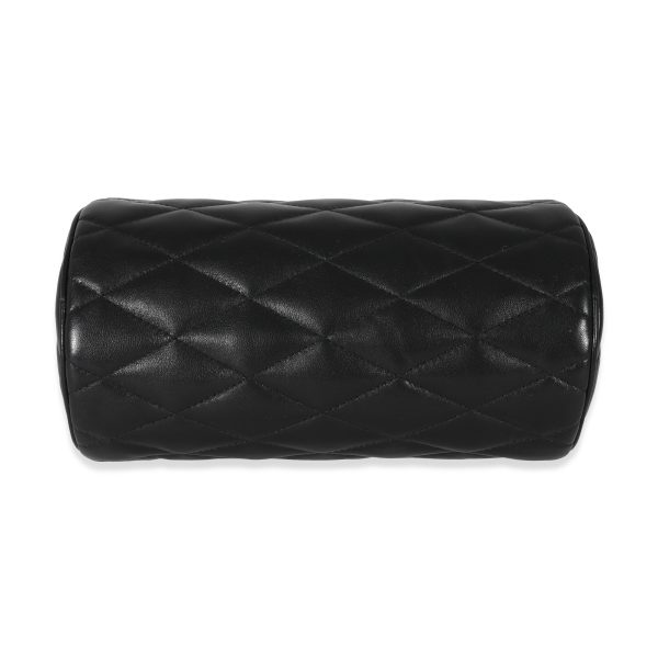 130085 stamp Saint Laurent Black Leather Small Sade Tube Bag