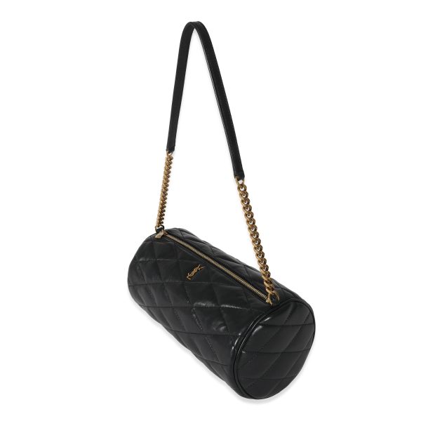 130085 sv Saint Laurent Black Leather Small Sade Tube Bag