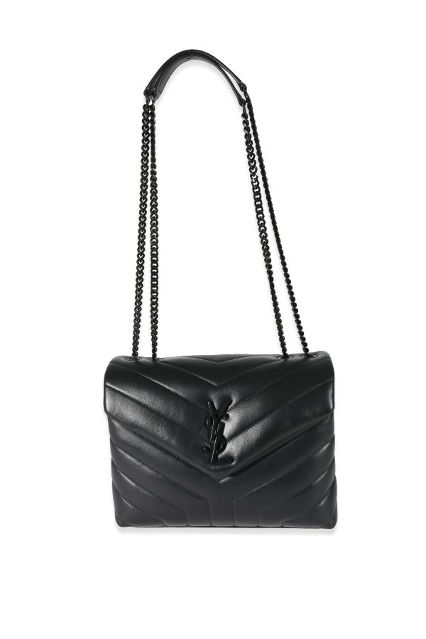 130086 ad1 Saint Laurent Black Leather Small Loulou Bag