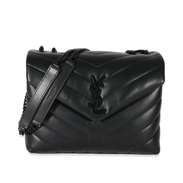 130086 fv Saint Laurent Black Leather Small Loulou Bag