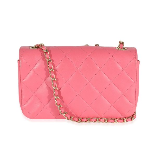 130095 stamp Chanel Pink Lambskin Emoticon Extra Mini Flap