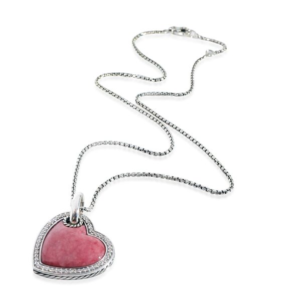 130144 pv adec8a0d 99de 4b58 9a6f cc87e783172d David Yurman Rhodolite Diamond Heart Pendant in Sterling Silver 04 CTW