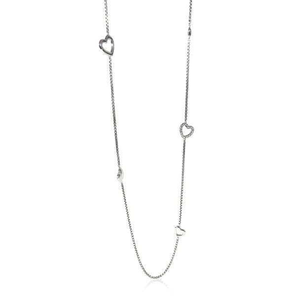 130145 fv David Yurman Heart Lariat Necklace in Sterling Silver