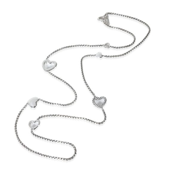 130145 pv David Yurman Heart Lariat Necklace in Sterling Silver