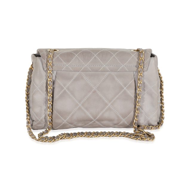 130155 pv a7fd612a 4a6f 4241 aea3 1fb9d7d01da2 Chanel Grey Iridescent Calfskin Chic Accordion Small Flap Bag