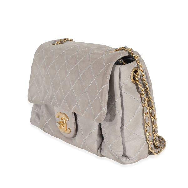 130155 sv 3c2d90f9 3ada 4f3d b5e8 f9e785886fc0 Chanel Grey Iridescent Calfskin Chic Accordion Small Flap Bag