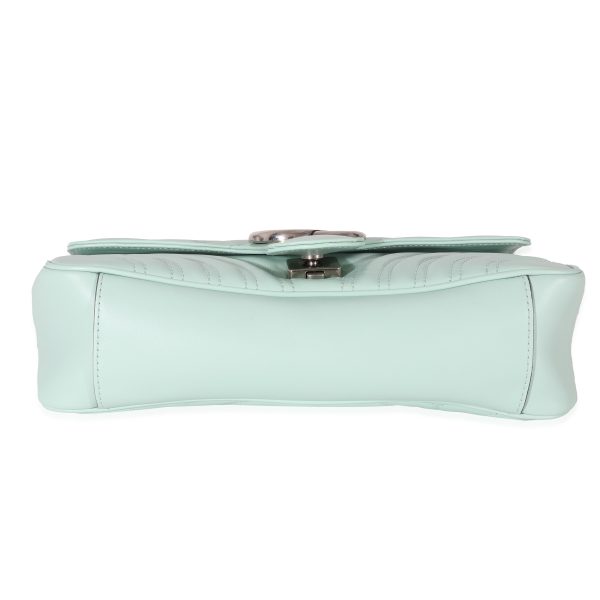 130298 box Gucci Water Green Leather Matelassé GG Small Marmont