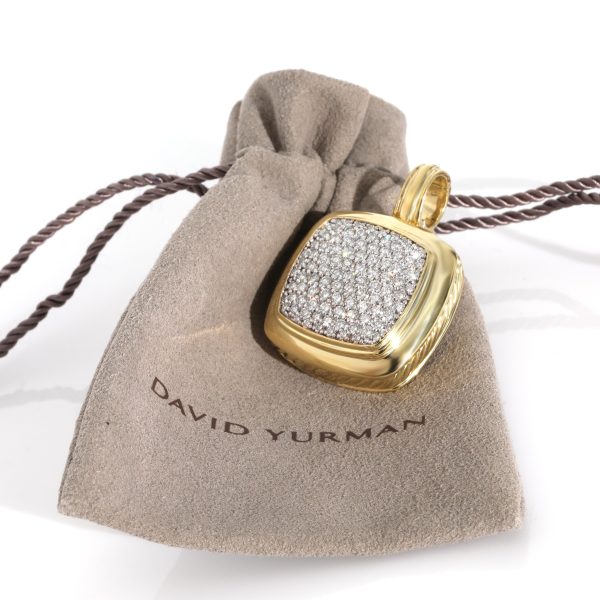 130309 box David Yurman Albion Diamond Enhancer Pendant in 18k Yellow Gold 168 CTW