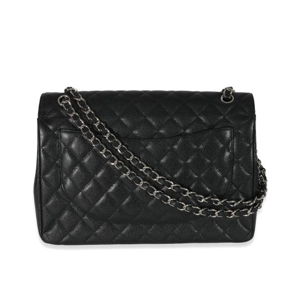 130324 pv Chanel Black Caviar Maxi Classic Double Flap Bag