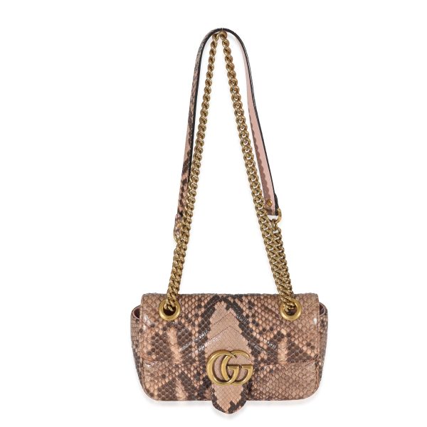 130325 ad1 55c6323b 8279 42ee be70 674382d36bd1 Gucci Pink Python Matelasse Mini GG Marmont Bag