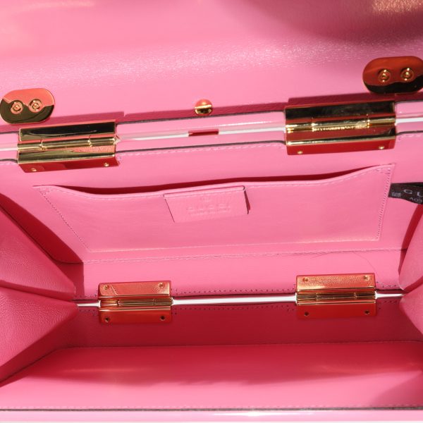 130332 ad1 Gucci Pink Plexiglass Mini Sylvie 1969