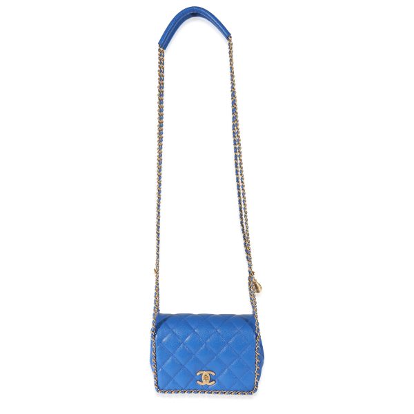 130341 ad1 Chanel 22B Dark Blue Caviar Chain Around Flap Bag