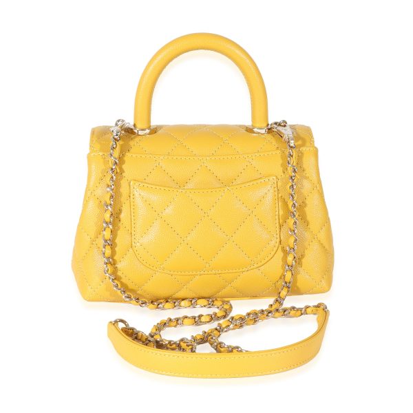 130342 stamp 2b3bd779 55e2 47ca a1a9 0f66d01bf986 Chanel Yellow Caviar Extra Mini Coco Top Handle