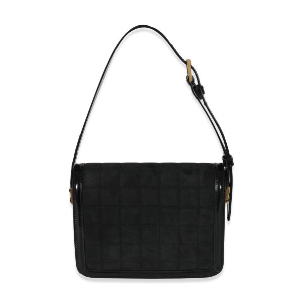 130346 pv 3ce96240 9322 4256 8be9 a39e7138c055 Saint Laurent Black Suede Small Solferino Quilted Bag