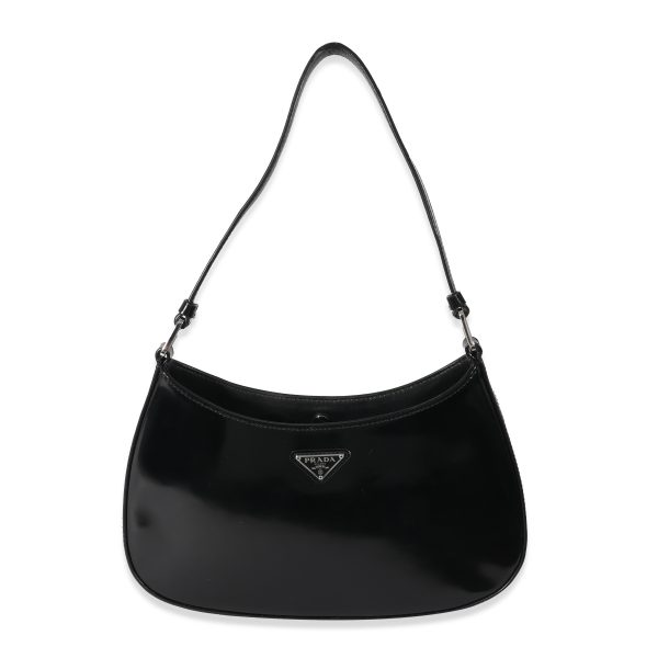 130351 fv 6b020b91 1b9f 47e2 9e57 83e334664efc Prada Black Brushed Leather Cleo Bag