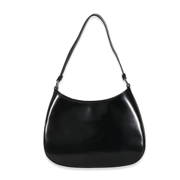 130351 pv fb9a85ec f49a 479b b911 fd03e184887c Prada Black Brushed Leather Cleo Bag