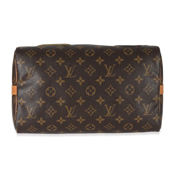 130398 stamp Louis Vuitton Monogram Canvas Patches Speedy Bandouliere 30