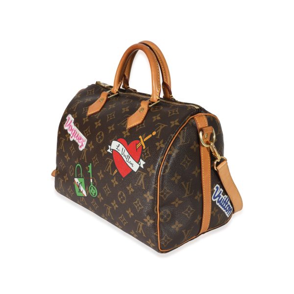 130398 sv Louis Vuitton Monogram Canvas Patches Speedy Bandouliere 30