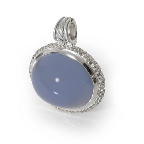 130402 sv c97ddd65 903e 4172 8b2a b16176dc4481 David Yurman Oval Chalcedony Diamond Enhancer Pendant in Sterling Silver 068CT