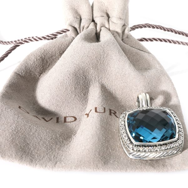 130403 box f70a0267 acff 45c5 9db4 2906e22525ce David Yurman Albion Blue Topaz Diamond Enhancer Pendant in Sterling Silver 046