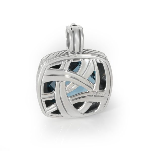 130403 bv c8e1abef c00f 4dfe 994b 14aa959c8cb2 David Yurman Albion Blue Topaz Diamond Enhancer Pendant in Sterling Silver 046