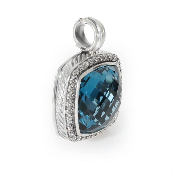 130403 sv b95ddd17 cee1 4642 8a01 d142652ef831 David Yurman Albion Blue Topaz Diamond Enhancer Pendant in Sterling Silver 046