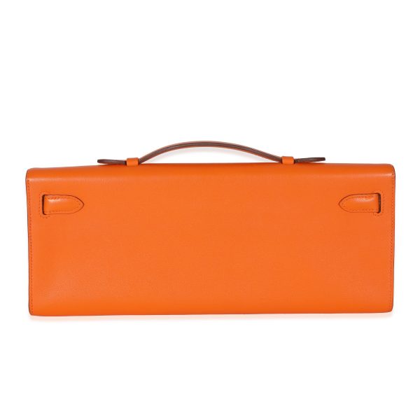 130424 pv 14a6ef84 0c6d 4565 9d13 94547cfddb14 Hermes Orange Evercolor Kelly Cut Clutch PHW