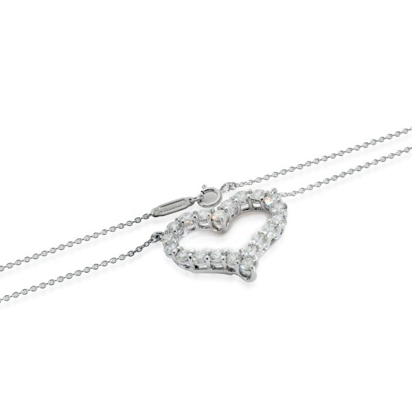 130458 clasp Tiffany Co Large Diamond Heart Pendant in Platinum 196 CTW