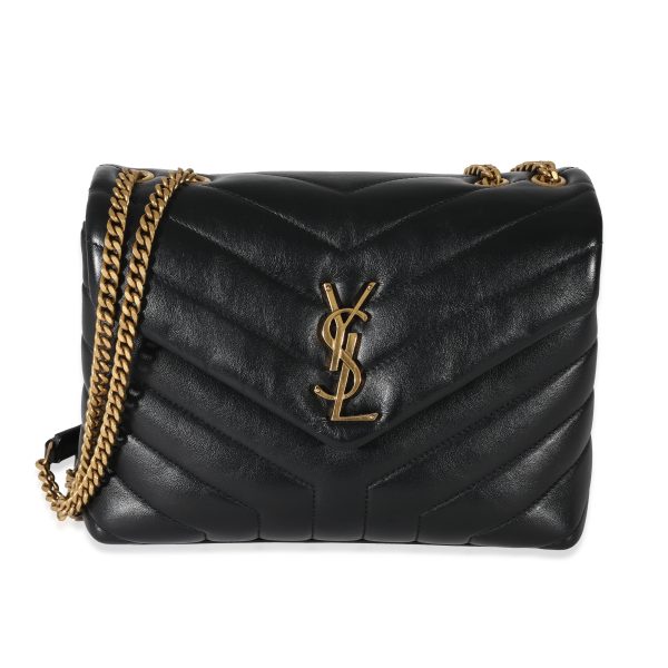 130478 fv Saint Laurent Black Leather Small Loulou