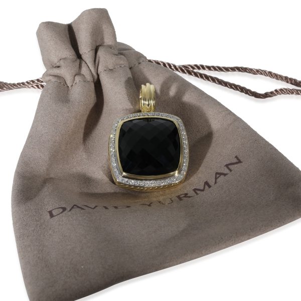 130486 box David Yurman Albion Onyx Diamond Enhancer Pendant in 18k Yellow Gold 050 CTW