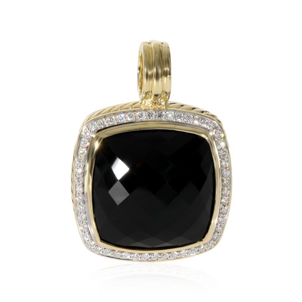 130486 fv David Yurman Albion Onyx Diamond Enhancer Pendant in 18k Yellow Gold 050 CTW