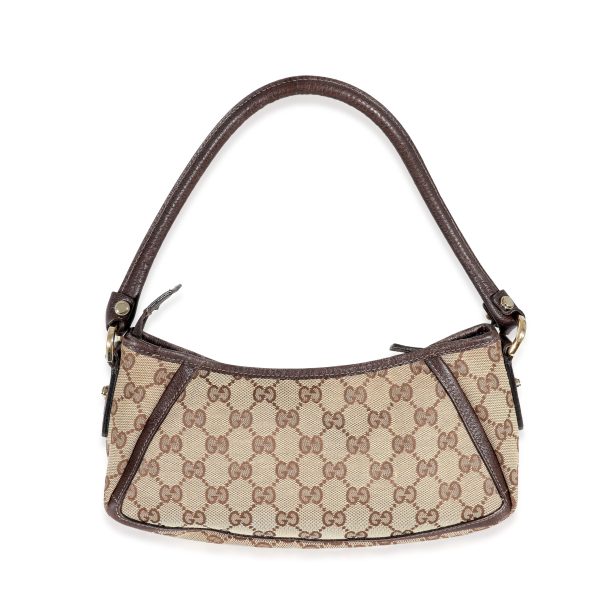 130499 pv 81f2f4f0 a3c8 4cd8 b8c9 815e032a5001 Gucci Beige GG Canvas Abbey D Ring Pochette