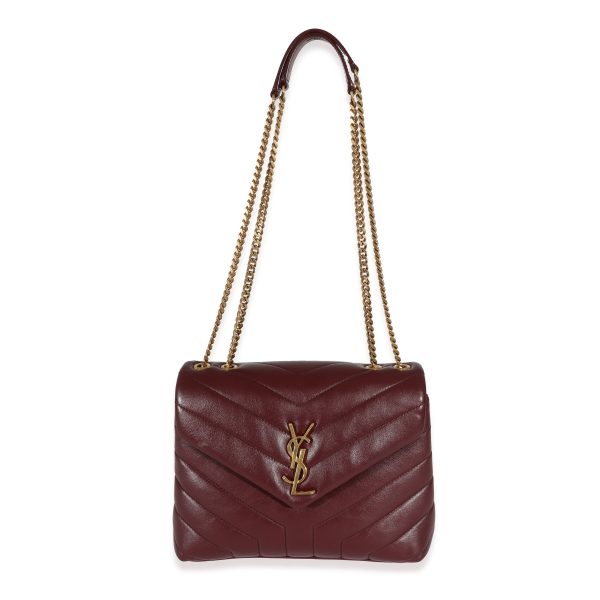 130500 bv 206d72e6 581a 4659 8877 771d553efb82 Saint Laurent Burgundy Calfskin Quilted Monogram Small Loulou Bag