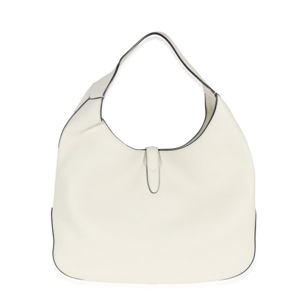 130502 pv Gucci Cream Pebbled Leather Jackie Hobo