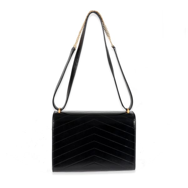 130506 pv 554818a6 88dd 4a1c 8687 3cf74b98becb Chanel Black Calfskin Chevron Medal Flap Bag